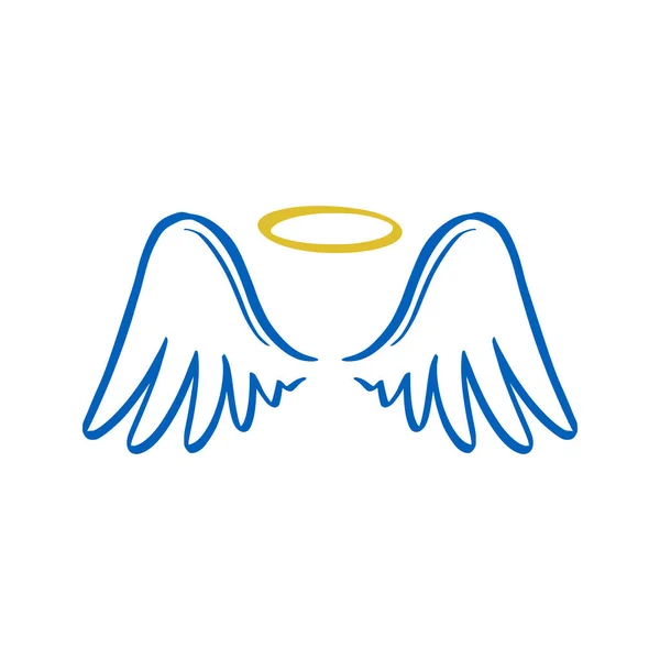Andělské křídlo a svatozář — Stockový vektor