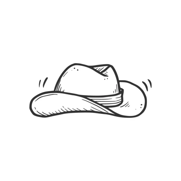 Chapeau de cow-boy dessiné à la main — Image vectorielle
