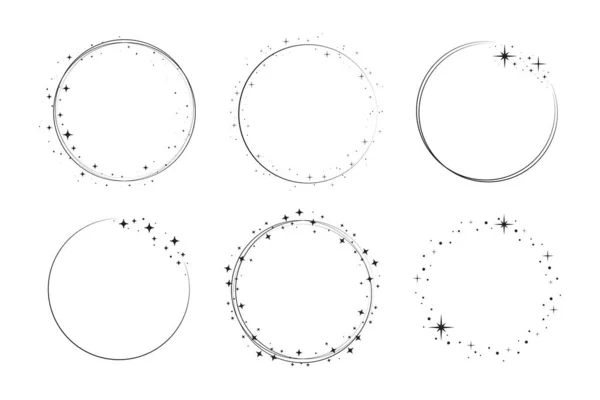 Рамка звездного круга. Раунд венка — стоковый вектор