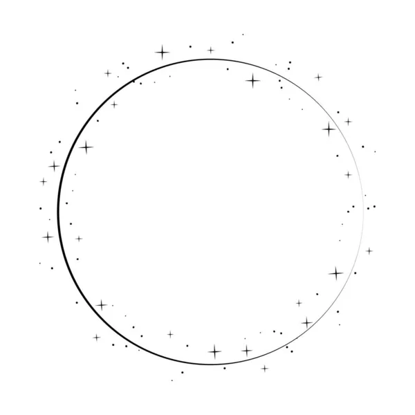 Marco de círculo de estrellas. Corona redonda — Vector de stock