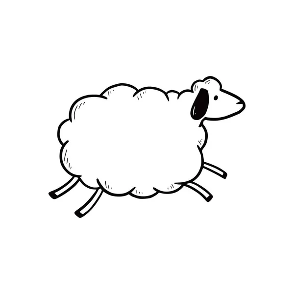 Hand drawn cute wool sheep — Stock Vector