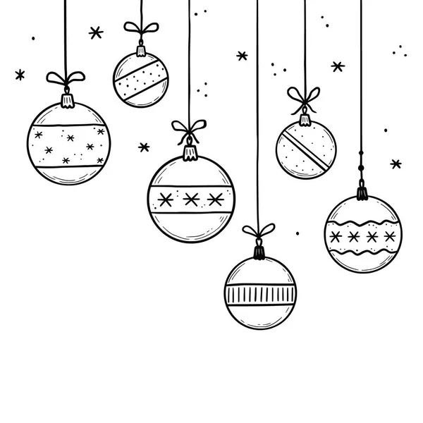 Doodle vánoční míč element set — Stockový vektor