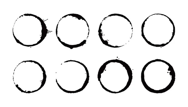 Set de anillo de mancha de café. Ilustración vectorial. — Vector de stock