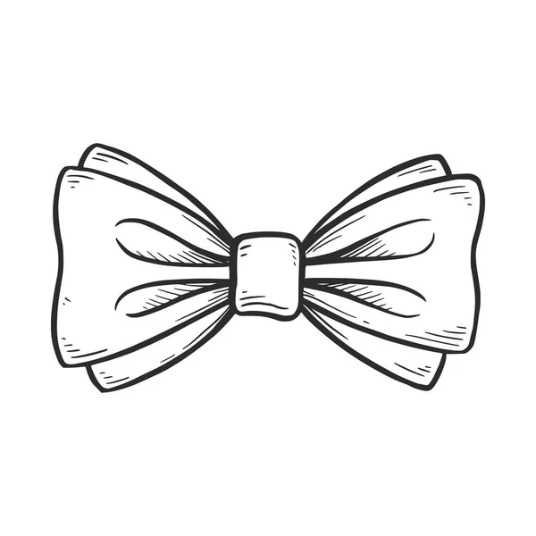 Tie bow doodle sketch. Desenhado à mão — Vetor de Stock