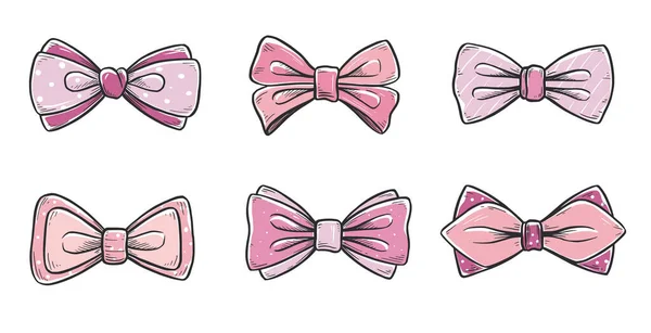 Krawat łuk kolor doodle szkic — Wektor stockowy
