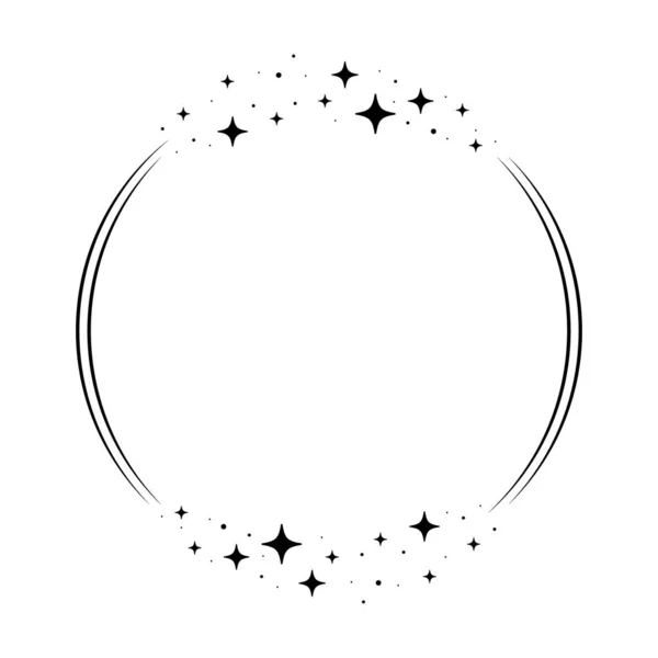 Telaio a cerchio stellare. Ghirlanda rotonda — Vettoriale Stock