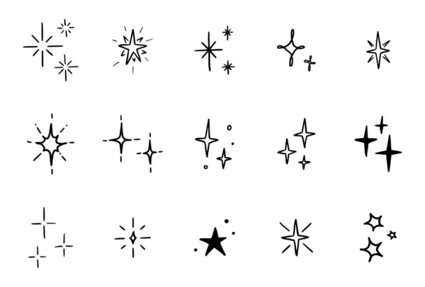 Třpytivá hvězda záře sady čmáranic — Stockový vektor
