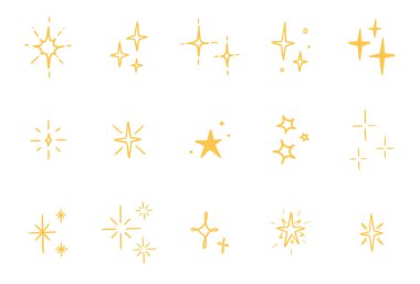 Çizgi yıldızı karalama setinin parıltısı