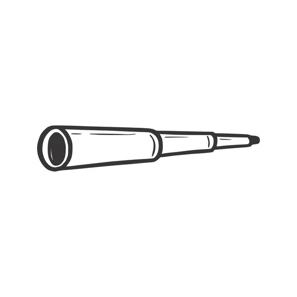 Telescope, spyglass vector illustration. Hand drawn — Stockový vektor