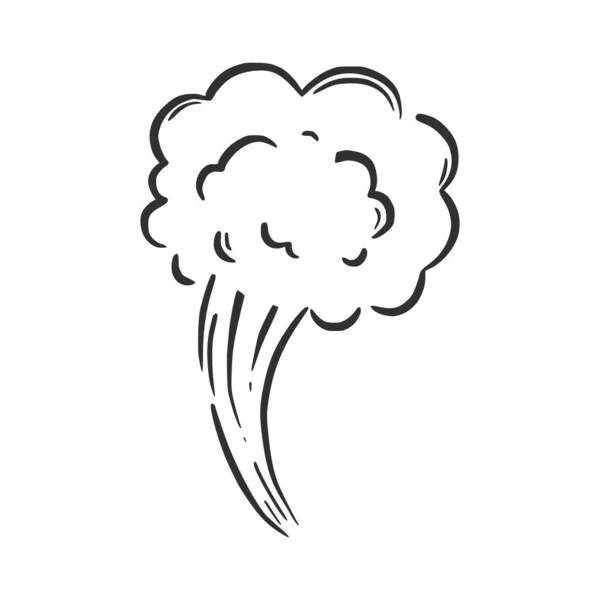 Kézzel rajzolt robbanási felhő, fröccsenő füst — Stock Vector