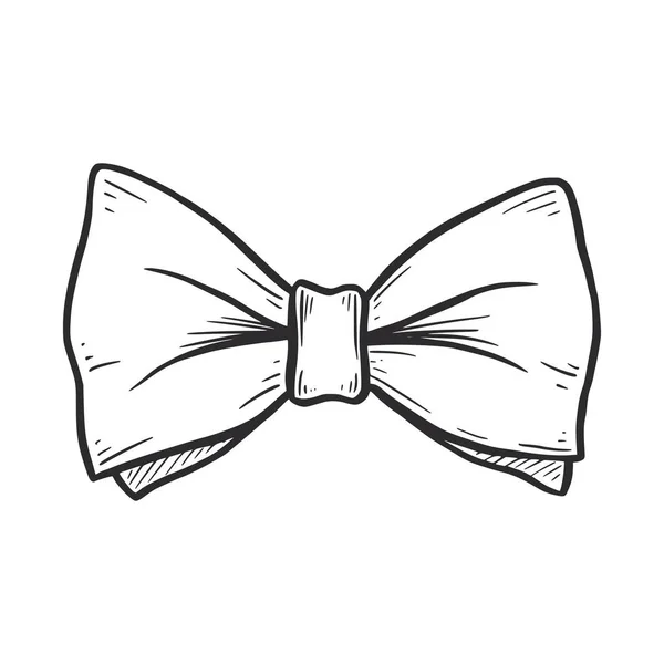 Tie bow doodle sketch. Desenhado à mão —  Vetores de Stock