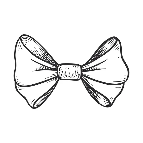 Tie bow doodle sketch. Desenhado à mão —  Vetores de Stock