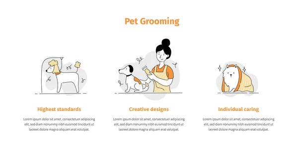 Pet grooming salon szablon ikona — Wektor stockowy