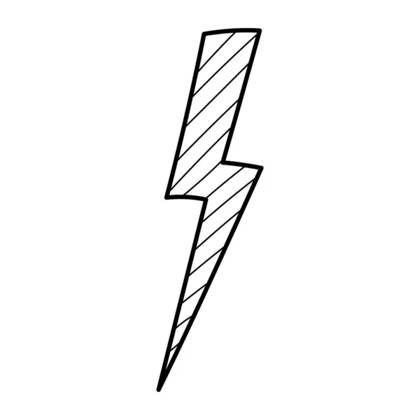 Hand drawn striped electric lightening — Stock Vector