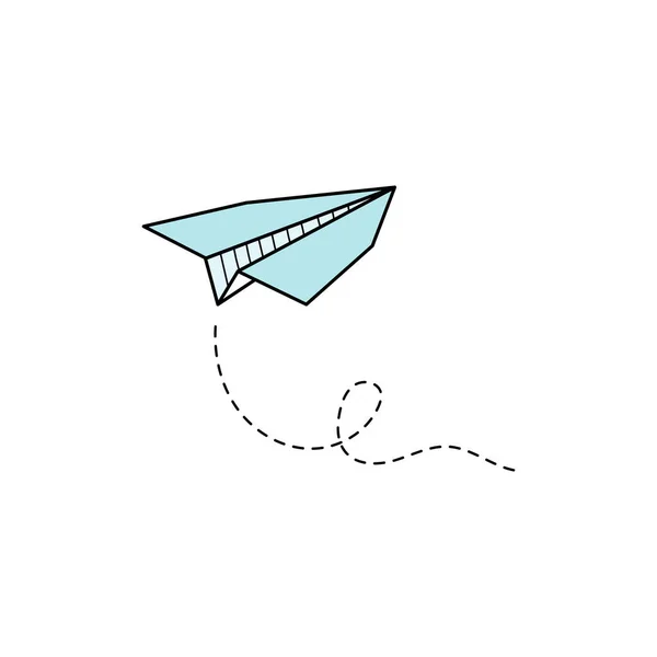 Icono de vector avión de papel. Esquema de Doodle — Archivo Imágenes Vectoriales