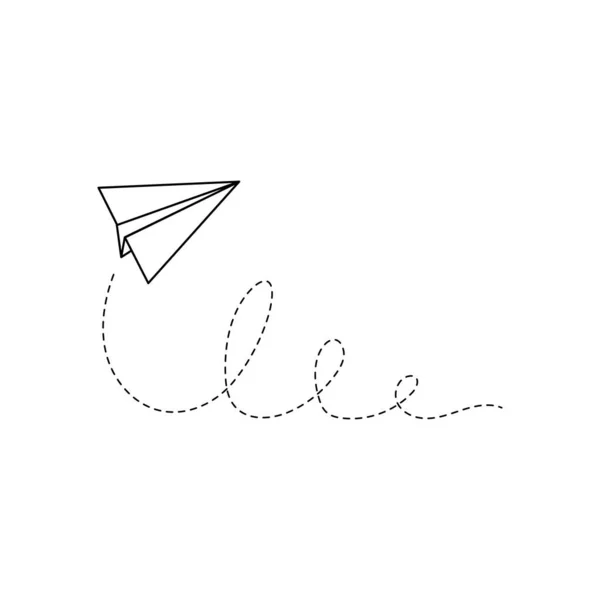 Паперовий літак векторний значок. Дудл контур — стоковий вектор