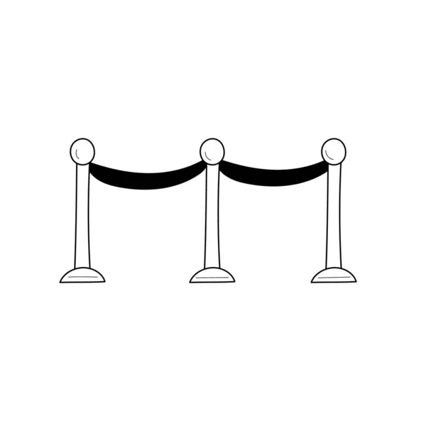 Película ceremonia barrera doodle línea icono — Vector de stock