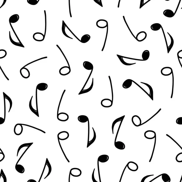 Music Note Doodle Drawn Pattern Hand Drawn Sketch Musical Note — Stok Vektör