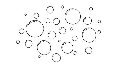 Water bubble doodle. Hand drawn line sketch style bubble sparkle. Water drop isolated vector illustration.