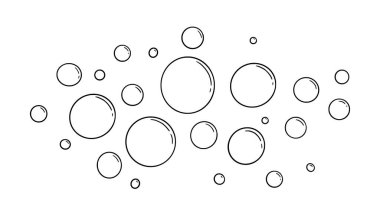 Water bubble doodle. Hand drawn line sketch style bubble sparkle. Water drop isolated vector illustration.