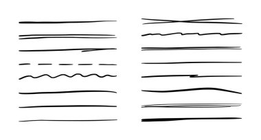 Line marker stroke underline. Marker highlight brush effect. Handwriting vector brush underline stroke set for accent, text highlight element.