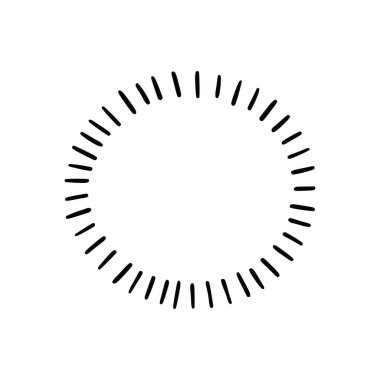 El çizimi güneş ışığı ve parıltı elementi. Çizim stili karalama. Çember güneş patlaması, yıldız. Vektör illüstrasyonu.