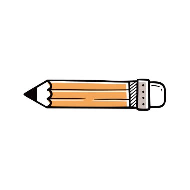 Pencil element. Doodle sketch scribble style. Hand drawn pencil vector illustration for school icon.