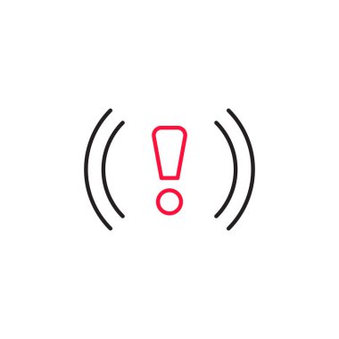 Alert, risk sign line icon. Caution, warning, exclamation mark thin editable line stroke icon. Alert information, accident notification vector illustration.