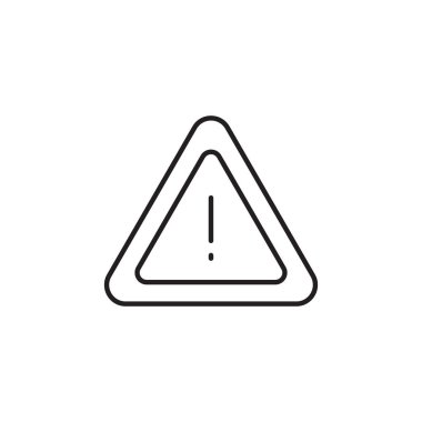 Alert, risk sign line icon. Caution, warning, exclamation mark thin editable line stroke icon. Alert information, accident notification vector illustration.
