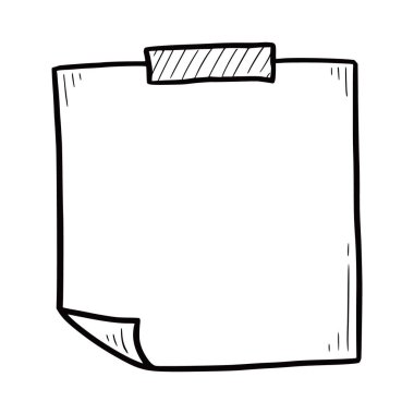 El çizimi kağıt çıkartması, fotoğraf çerçevesi, resim çerçevesi. Çizim stili karalama. Tebligat için çerçevele. Vektör illüstrasyonu.