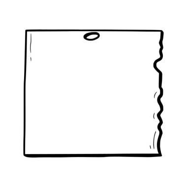 El çizimi kağıt çıkartması, fotoğraf çerçevesi, resim çerçevesi. Çizim stili karalama. Kare şeklinde bir çerçeve. Vektör illüstrasyonu.