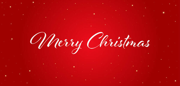 Simple Merry Christmas banner with red background