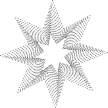 yıldız 3d daire çizgileri siyah renk