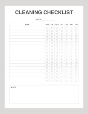 simple Cleaning Checklist Schedule printable