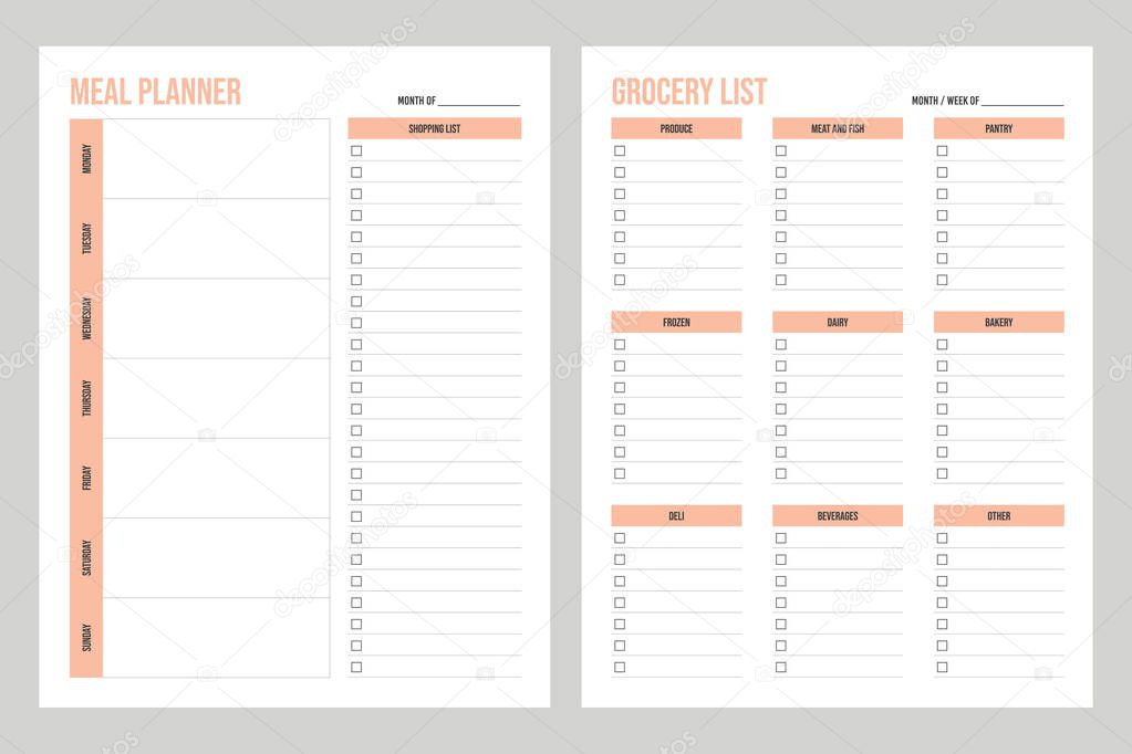 Meal planner and shopping list