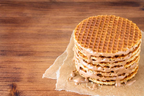 Traditionelle Lokale Authentische Holländische Niederlande Süß Frisch Hausgemachte Leckere Stapel — Stockfoto