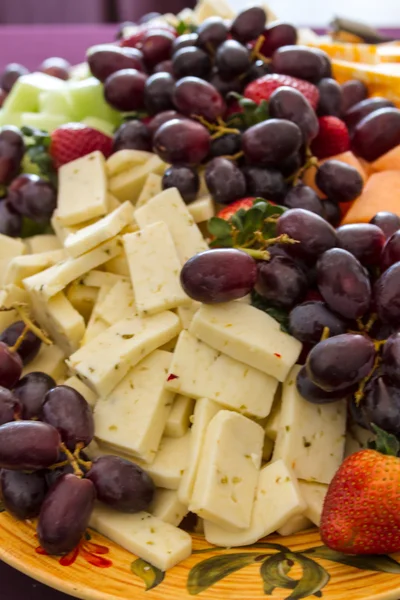 Fruit and Cheese Plate — Stock Photo, Image
