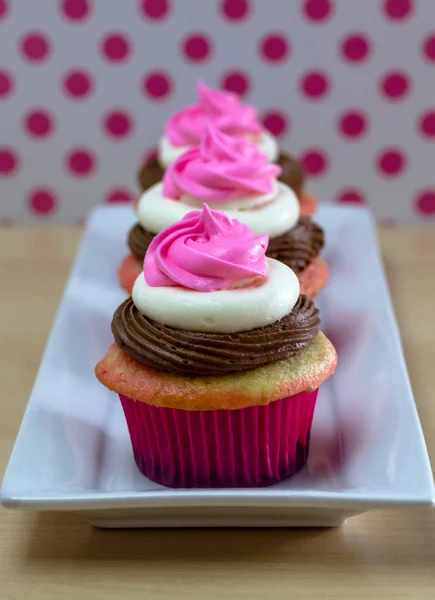 Cupcakes de neapolitan — Fotografia de Stock