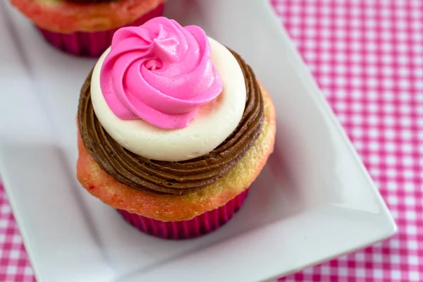 Cupcakes de neapolitan — Fotografia de Stock