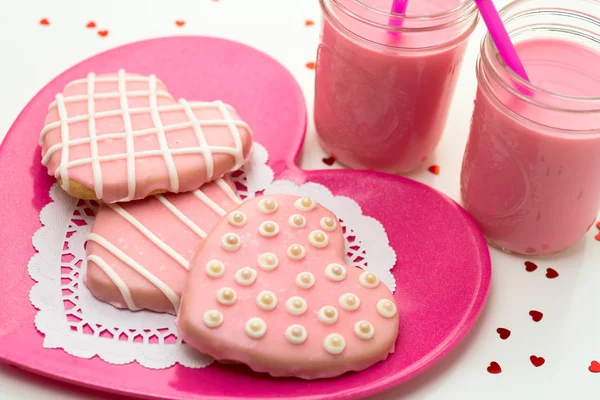 Alla hjärtans dekorerade cookies — Stockfoto