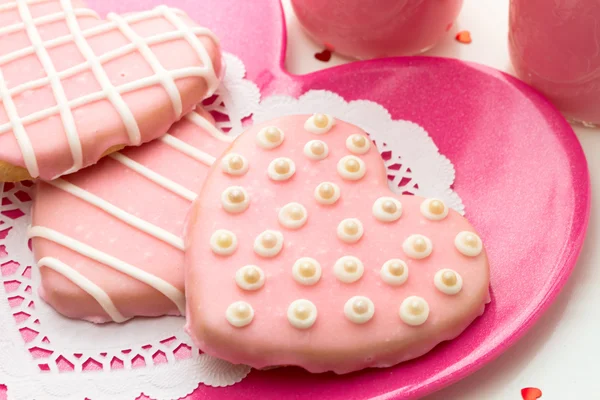 Alla hjärtans dekorerade cookies — Stockfoto