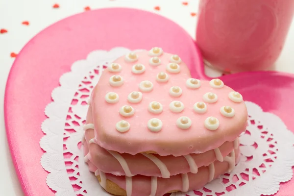 Alla hjärtans dekorerade cookies — Stockfoto