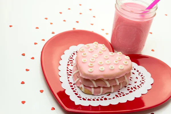 Alla hjärtans dekorerade cookies — Stockfoto