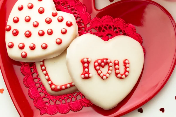 Valentine decorado cookies — Fotografia de Stock