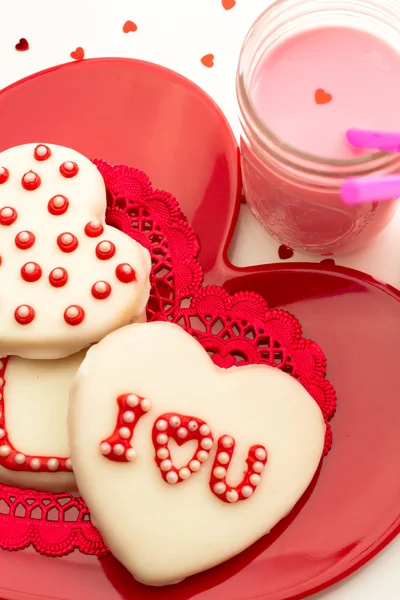 Biscotti decorati San Valentino — Foto Stock