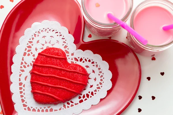 Walentynki zdobione ciasteczka — Zdjęcie stockowe