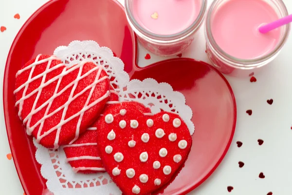 Valentine decorado cookies — Fotografia de Stock