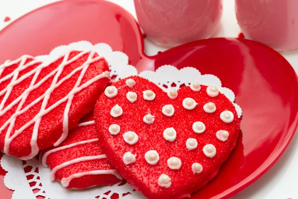 Walentynki zdobione ciasteczka — Zdjęcie stockowe