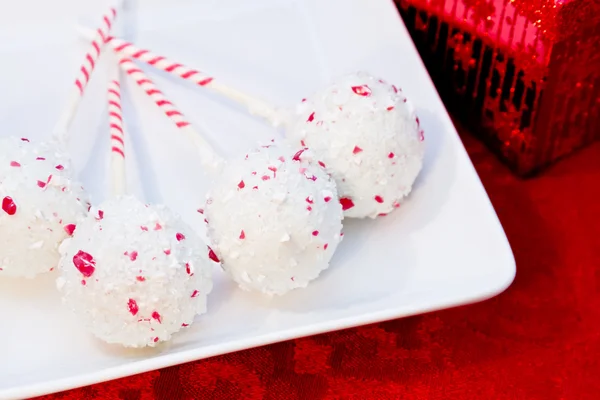 Candy Cane Cake Pops — Stock Photo, Image