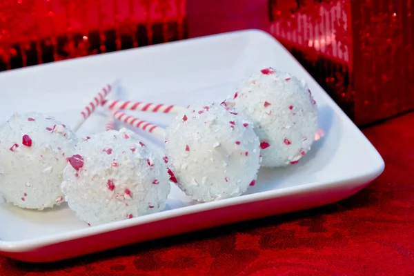 Candy Cane Cake Pops — Stock Photo, Image